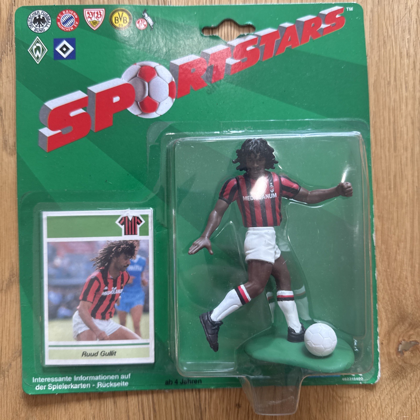1989 Kenner Sportstars Ruud Gullit AC Milan Card and Figurine NIB panini