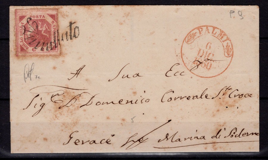 NAPLES 1858 2 GRANA III TAV. CARMINIO VIVO SVOLAZZO 32 FROM PALMS TO GERACE SODERNO