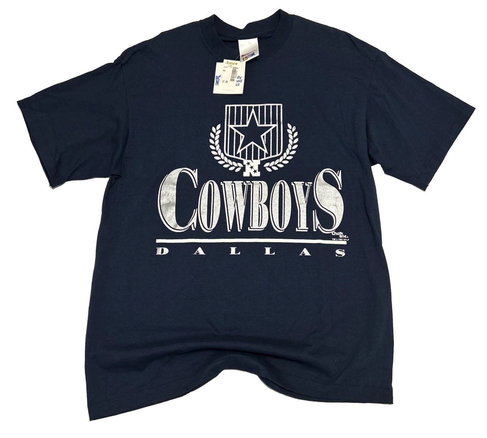 VTG Dallas Cowboys T-Shirt chalk line XL NFL Football Single Stitch NWT 90s