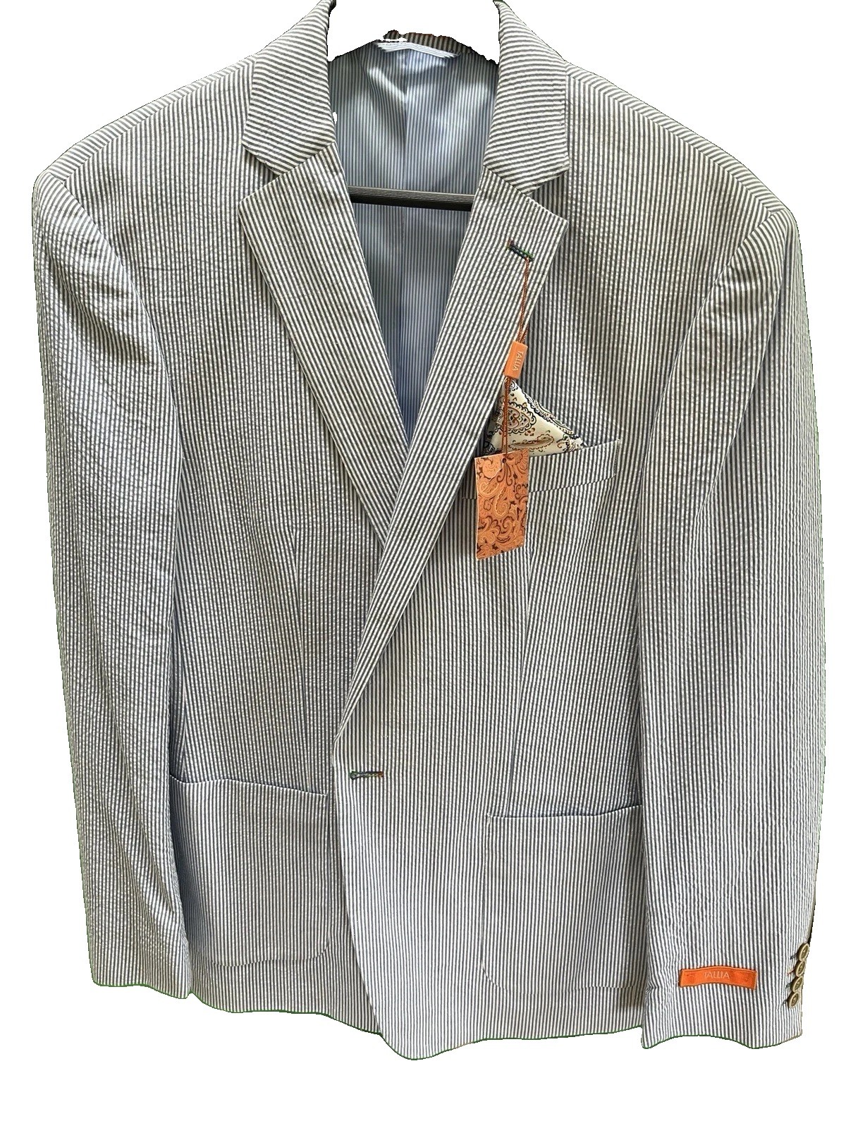 Tallia Uomo Men\'s Sucker Blazer Jacket 42R Brand new With Tags and Pocket Square Tallia Uomo Men\'s Sucker Blazer Jacket 42R Brand new With Tags and Pocket Square