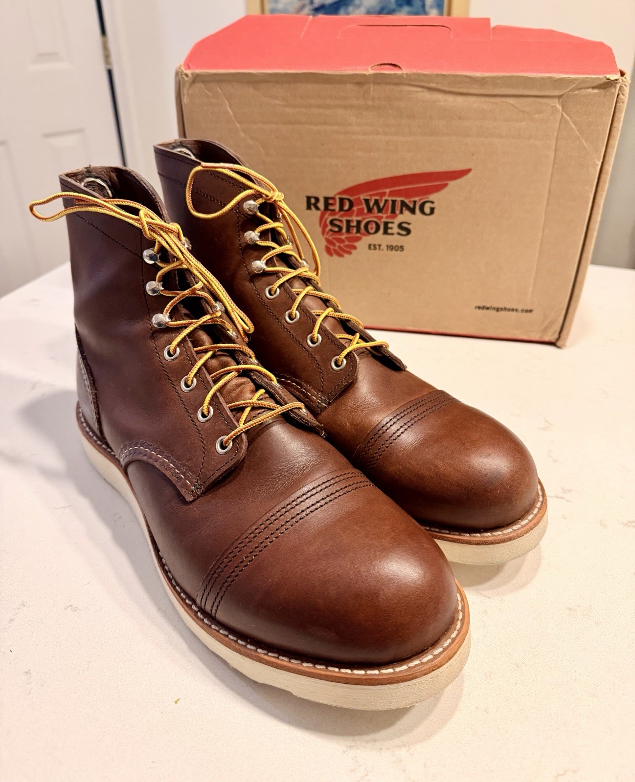 Red Wing #8088 Iron Ranger Boots Traction Tred Wedge Sole Brown Leather Men 11.5
