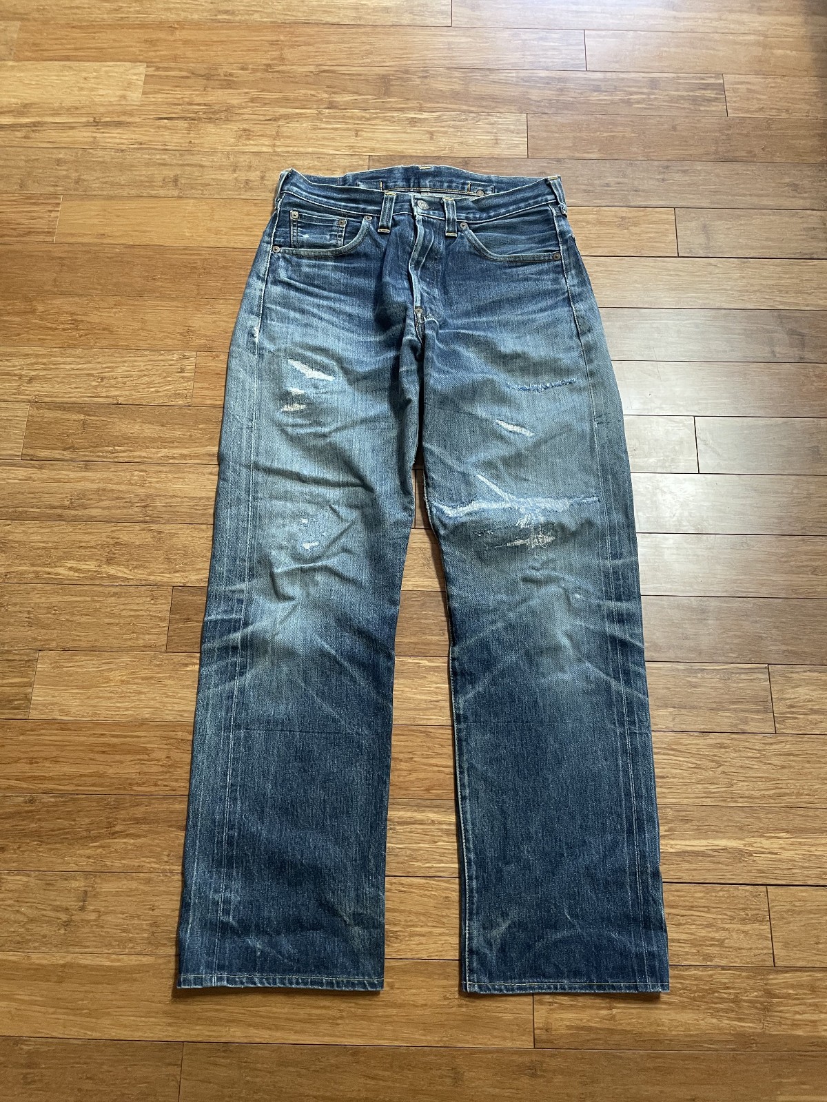 VTG 90s Levi\'s LVC 201 Buckle Back Jeans Valencia St 555 Big E - 30.5x31 30s 501
