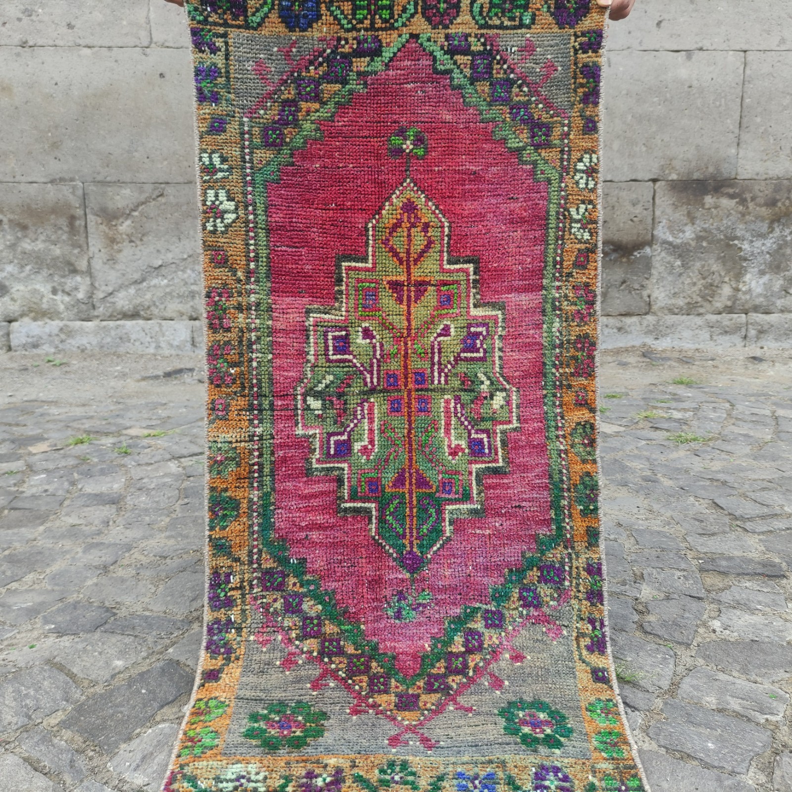 Vintage Taspinar rug 2x4 mini runner rug 1.71 x 3.61 ft. carpet 52 x 110 cm Vintage Taspinar rug 2x4 mini runner rug 1.71 x 3.61 ft. carpet 52 x 110 cm