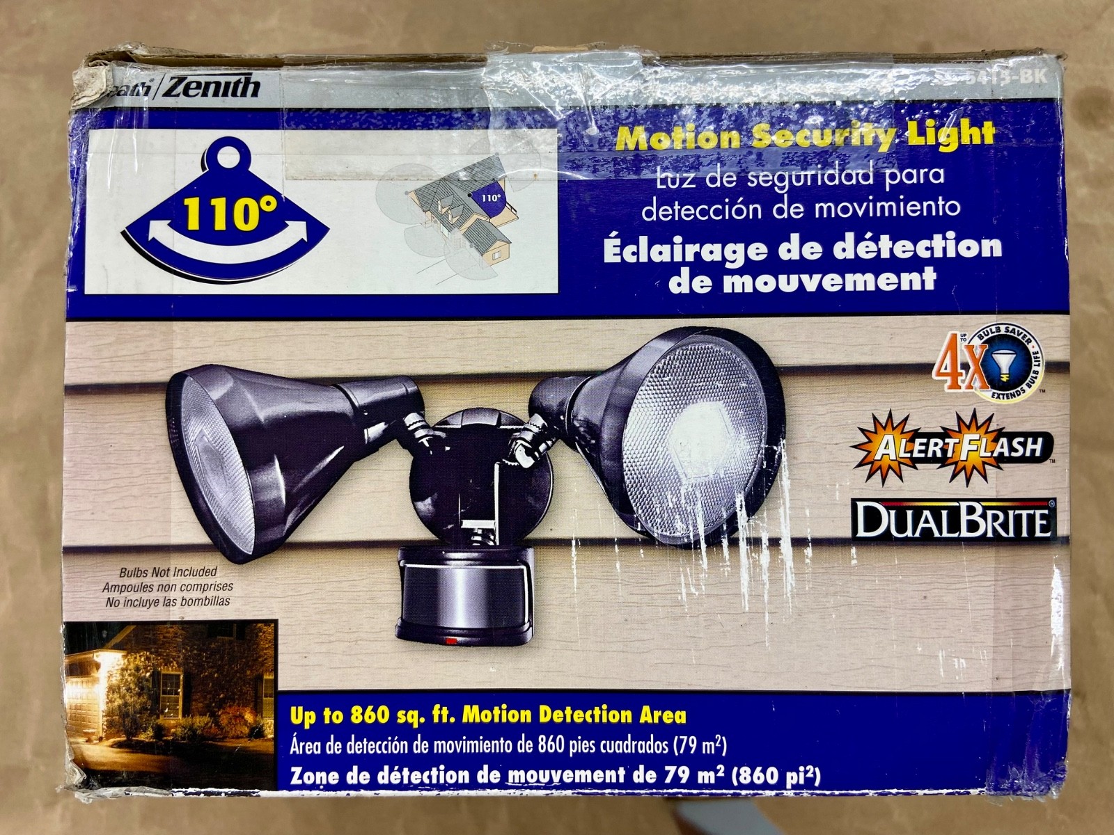 Heath/Zenith SL-5415-BK Motion Security Light DualBrite AlertFlash Black