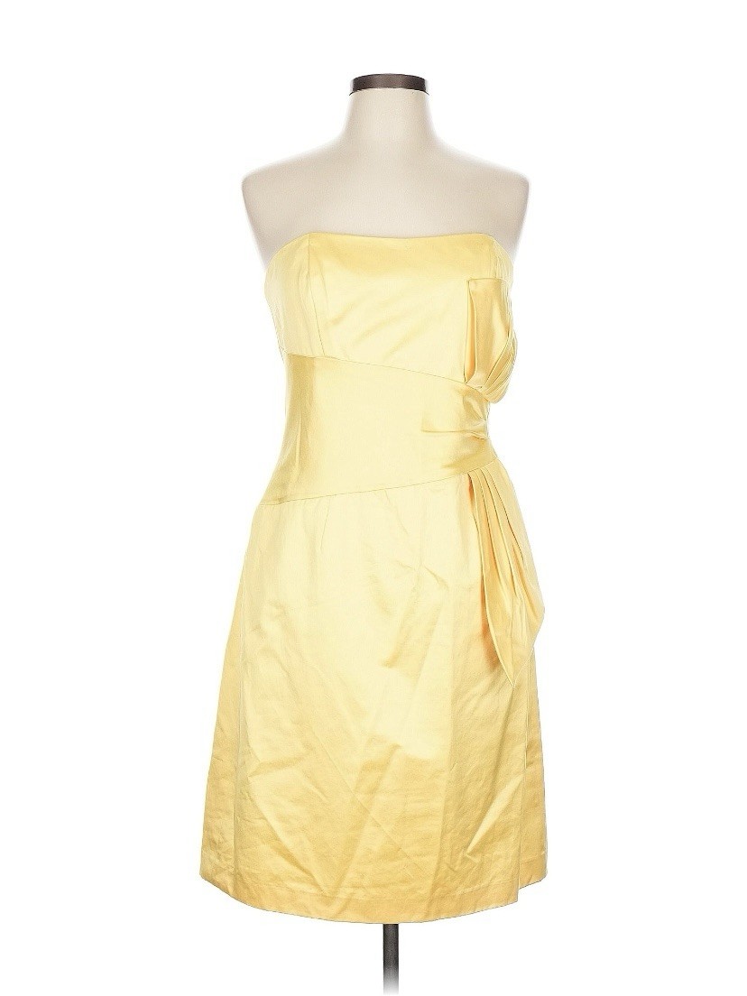 NEW BCBG Paris Strapless Sheath Dress 10 Saffron Yellow Ruched Cocktail NWT $210 NEW BCBG Paris Strapless Sheath Dress 10 Saffron Yellow Ruched Cocktail NWT $210