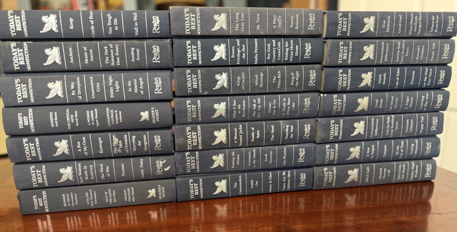 Lot of 21 Vintage Reader's Digest Today's Best Nonfiction Blue Hardcover Books