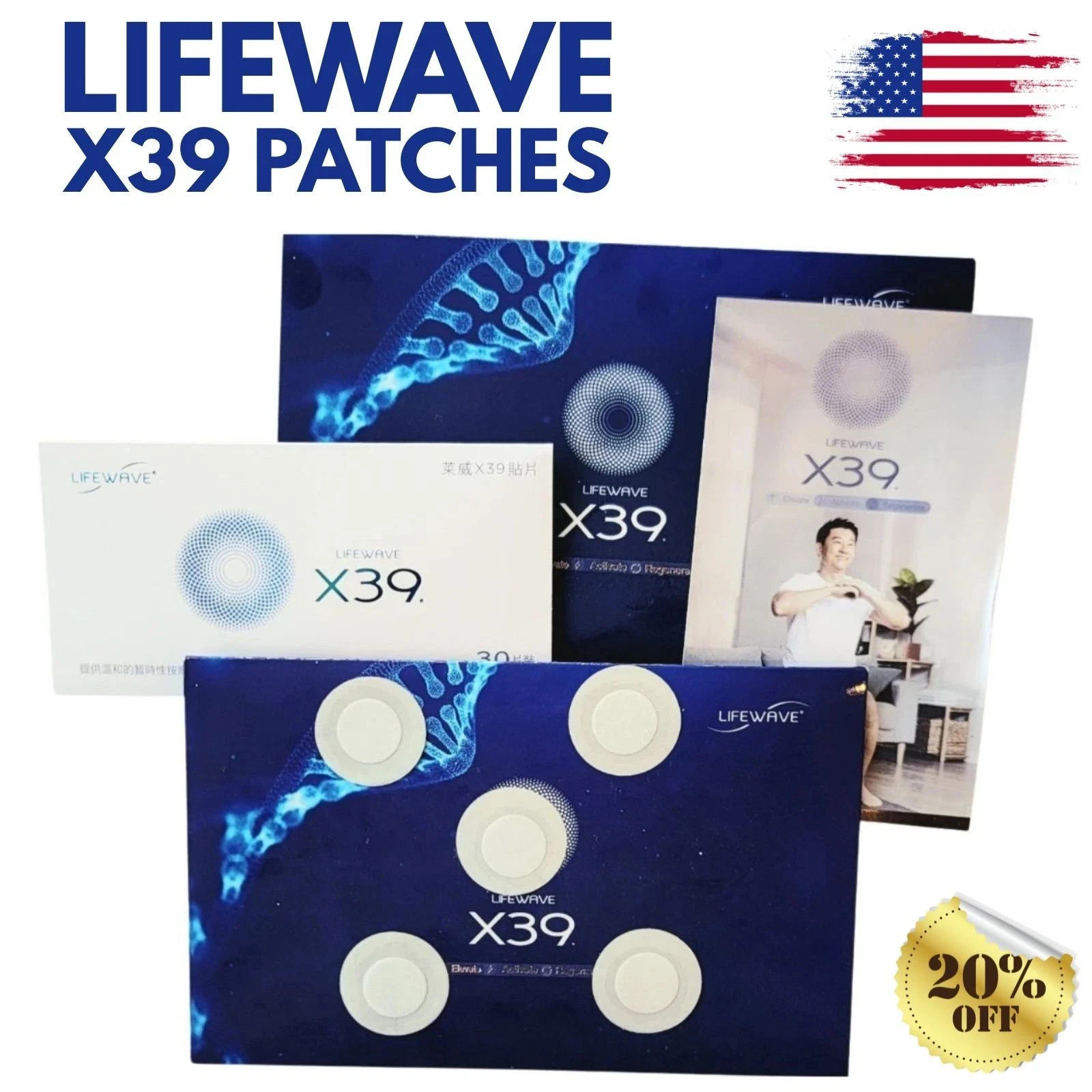 LIFEWAVE X39 Patches, 30 Count – Natural Skin Regeneration & Cellular Activating