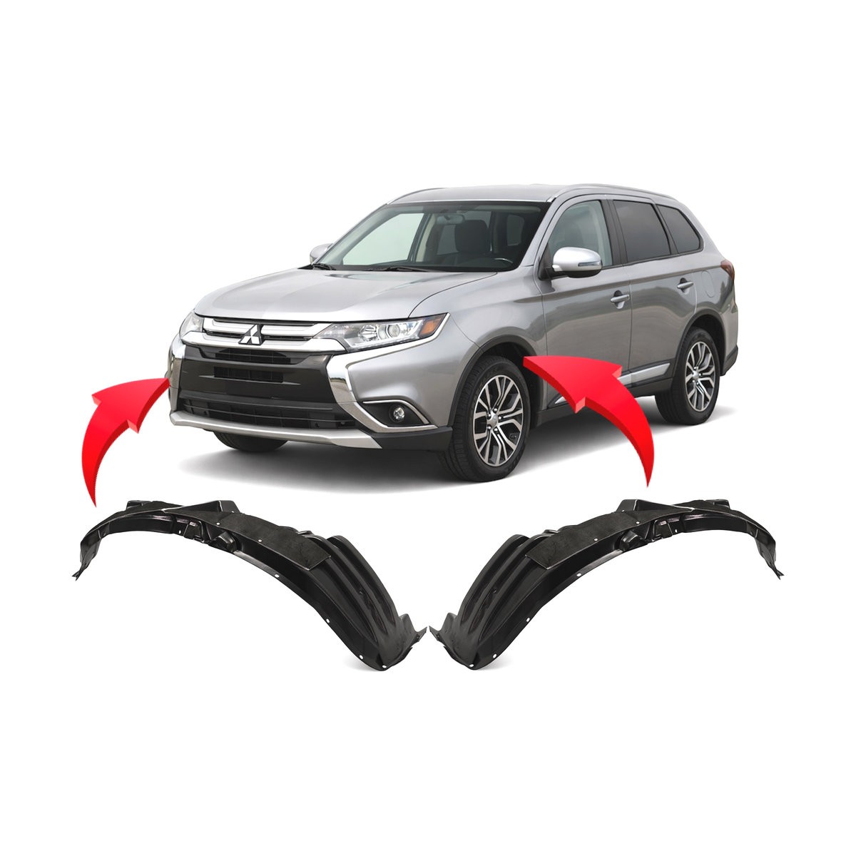 Fender Liner Front Set of 2 for Mitsubishi Outlander 2014-2020 MI1248133
