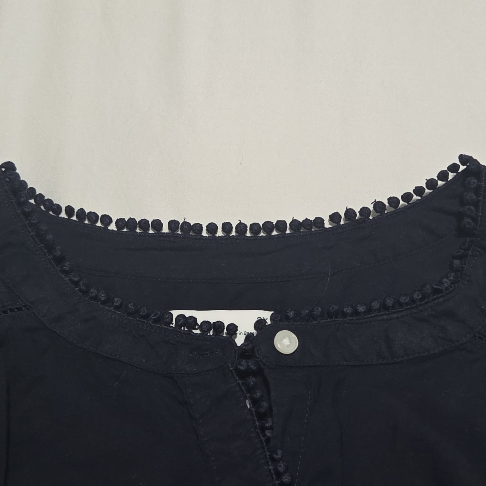 Sonoma Womens 2X Button Front Blouse Navy Blue