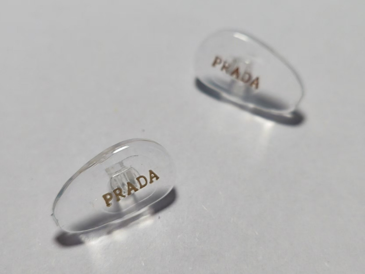 Replacement Screw-in Nose Pads for PRADA Eyeglasses/Sunglasses W/ Screws Gold