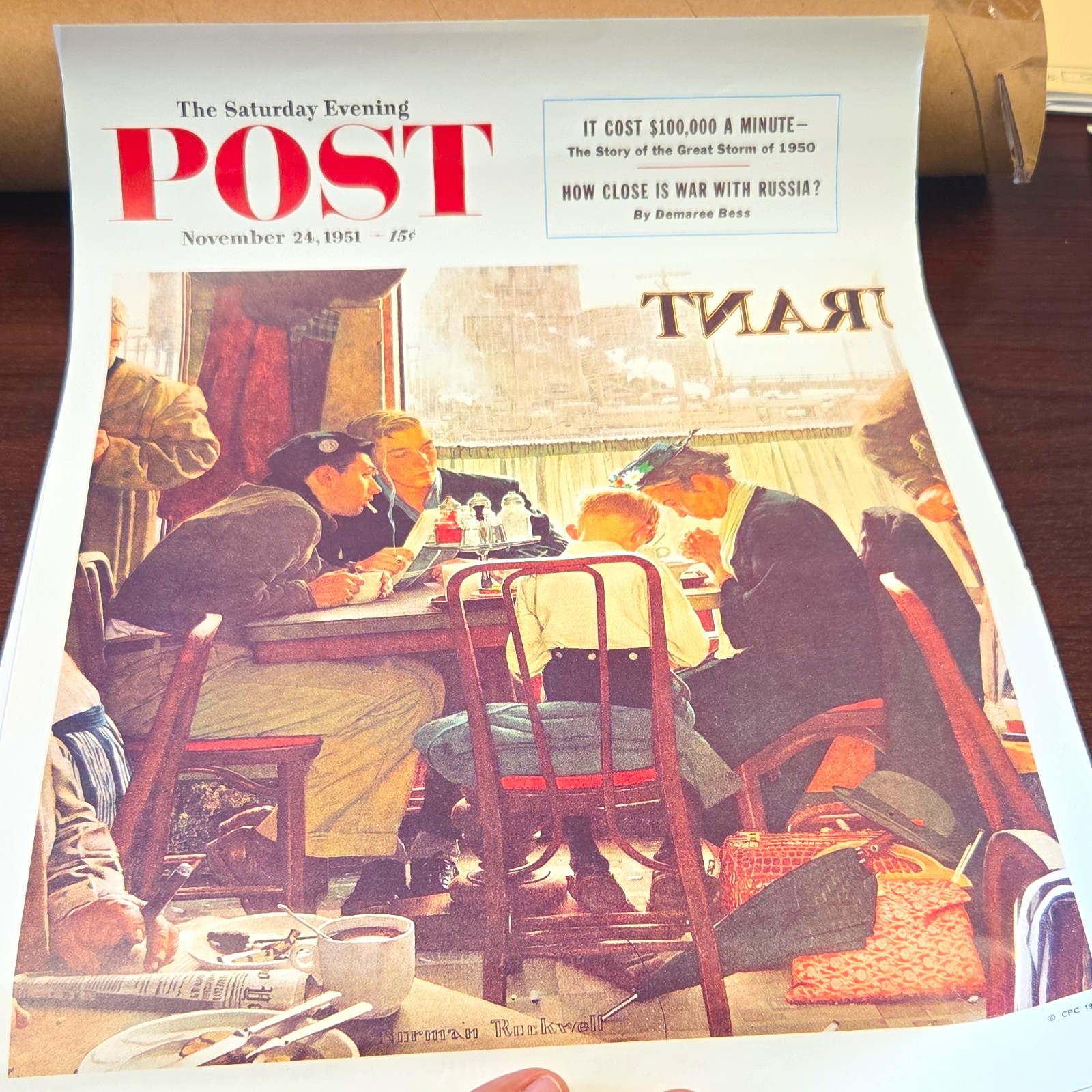 The Saturday Evening Post Nov 24 1951 Norman Rockwell Signed Cover Print