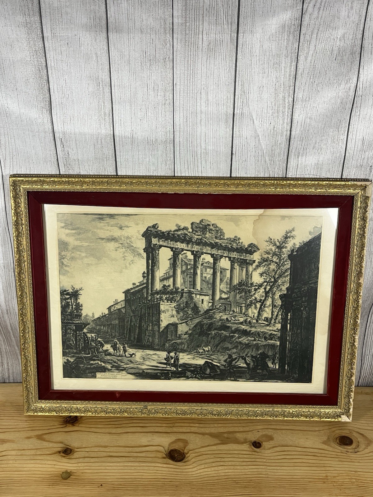 RARE Vintage Giovanni Battista Piranesi Etching Of “Temple Of Concord”. Framed. RARE Vintage Giovanni Battista Piranesi Etching Of “Temple Of Concord”. Framed.