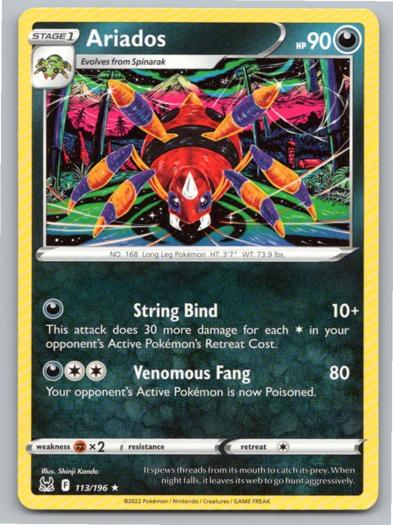 2022 POKEMON ARIADOS LOST ORIGIN 113/196 R NM A59870 FREE S&H