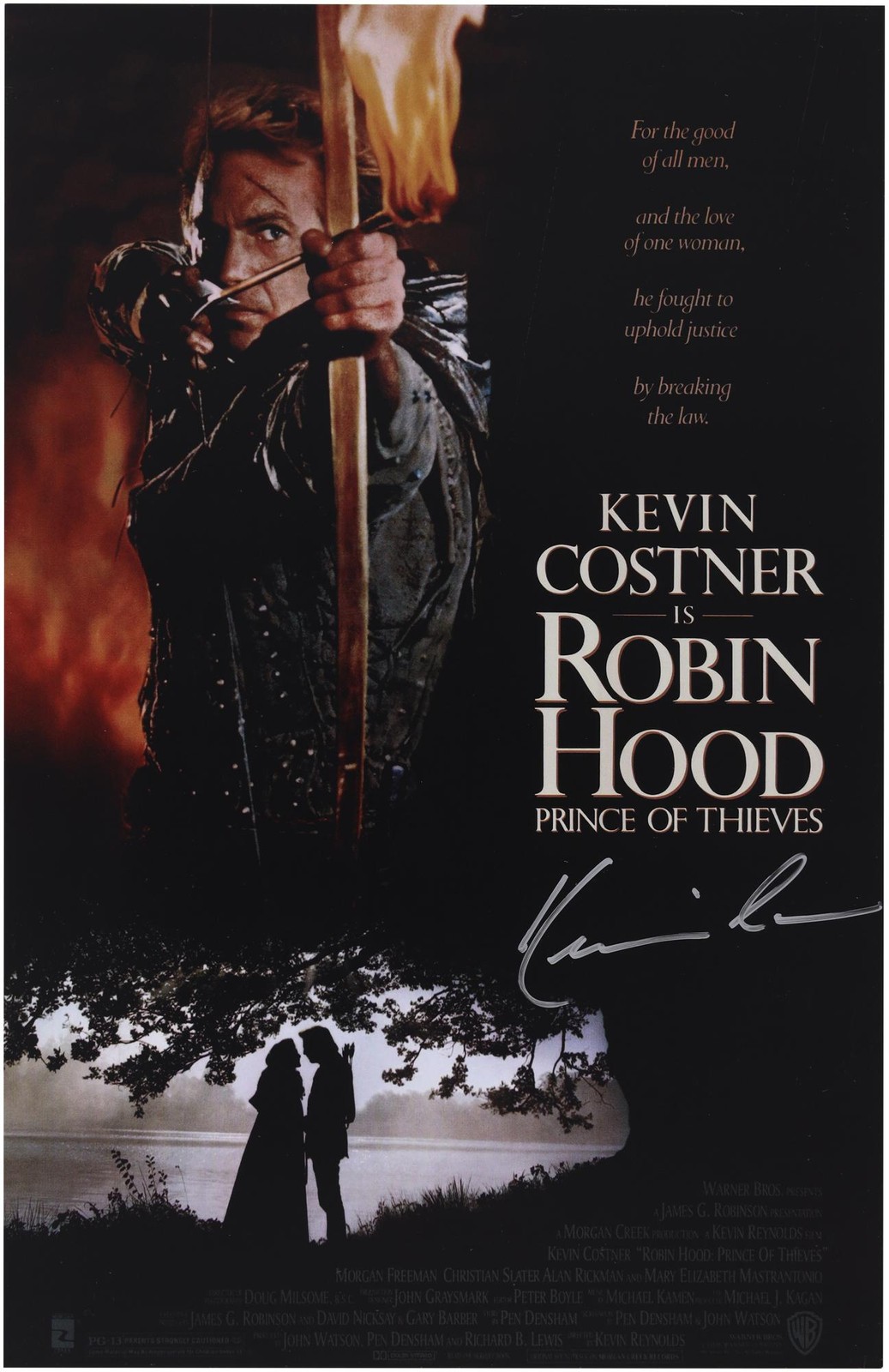 Kevin Costner Robin Hood Autographed 11\