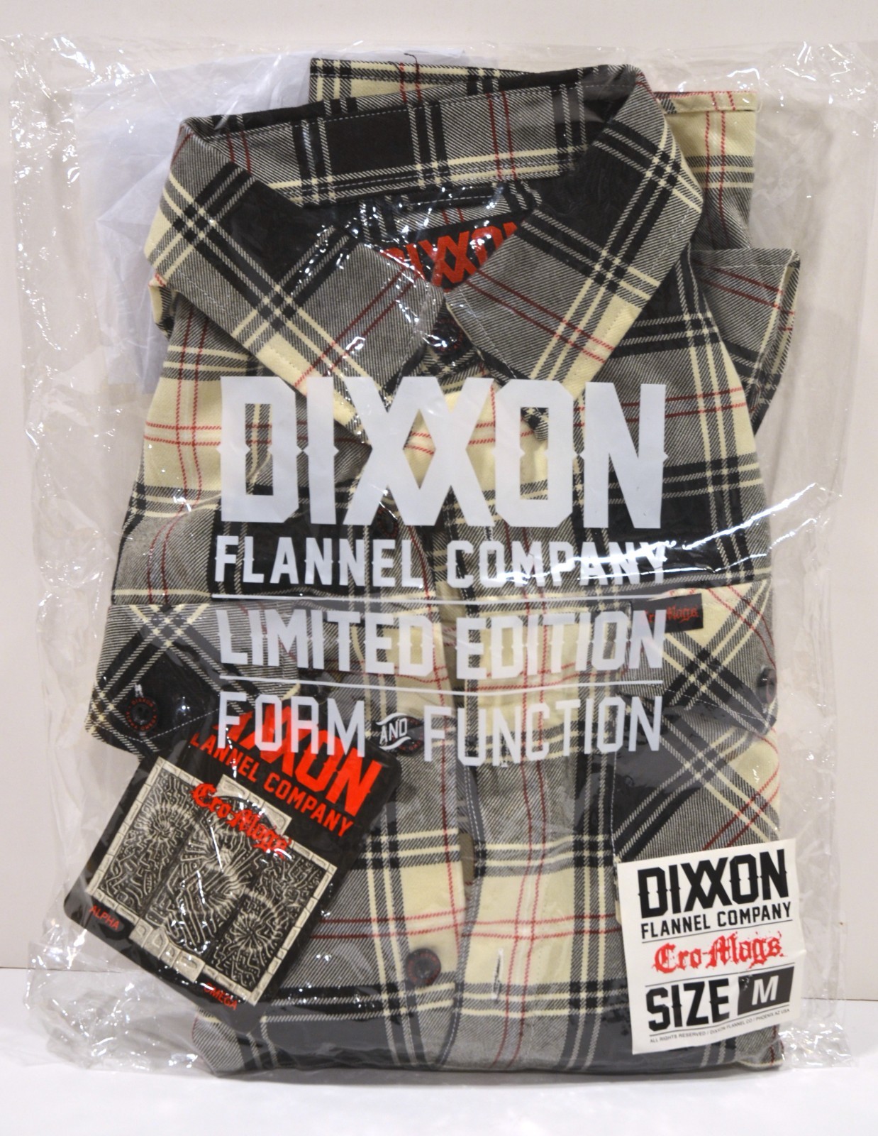 Dixxon Flannel Company Cro Mags #1 Alpha Omega Plaid Pattern Shirt  size M