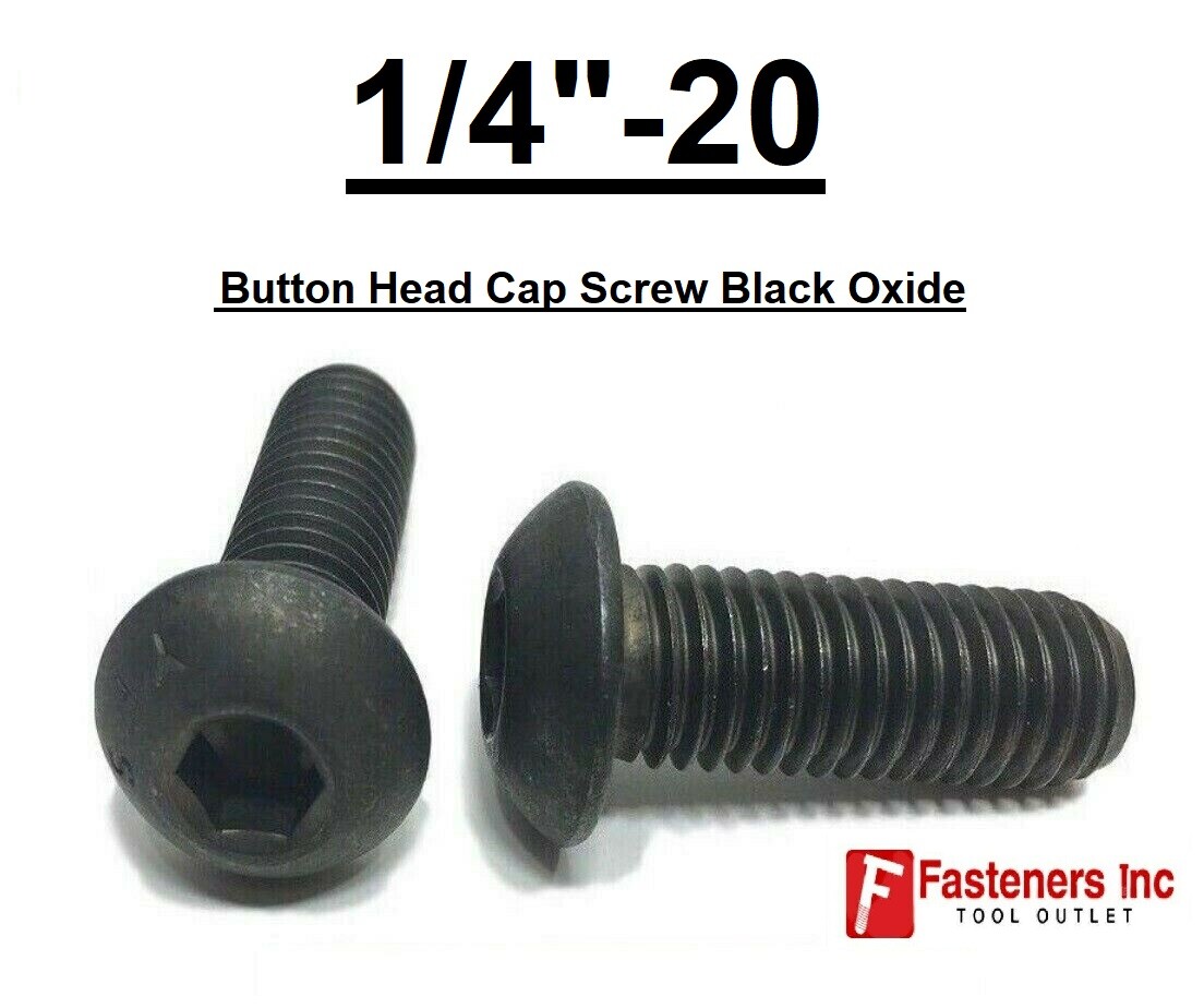 1/4-20 Button Socket Head Cap Screws Allen Hex Black Oxide Alloy Steel 1/4\