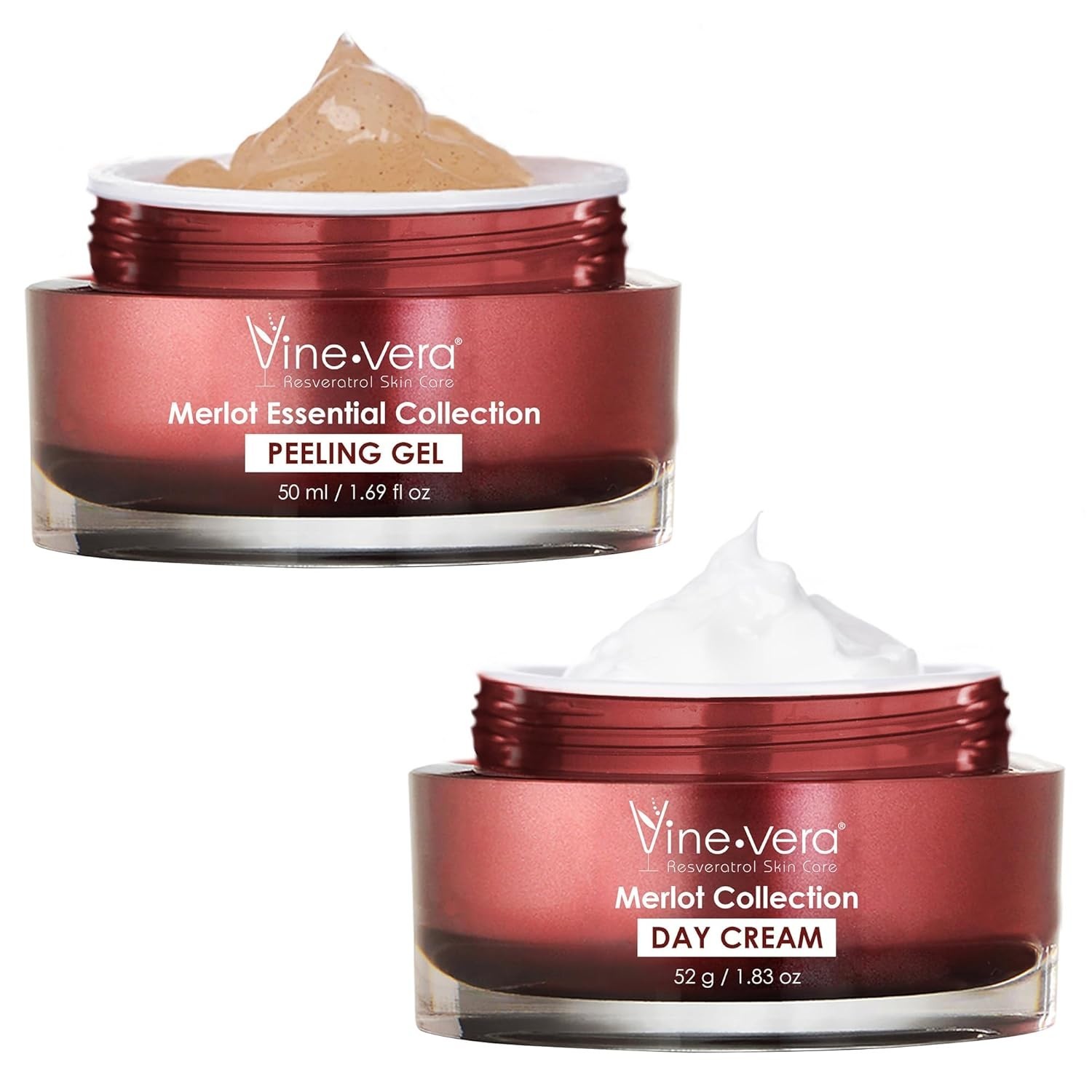 Vine Vera Merlot Day Cream and Peeling Gel Set - Anti Aging Skin Care Vine Vera Merlot Day Cream and Peeling Gel Set - Anti Aging Skin Care