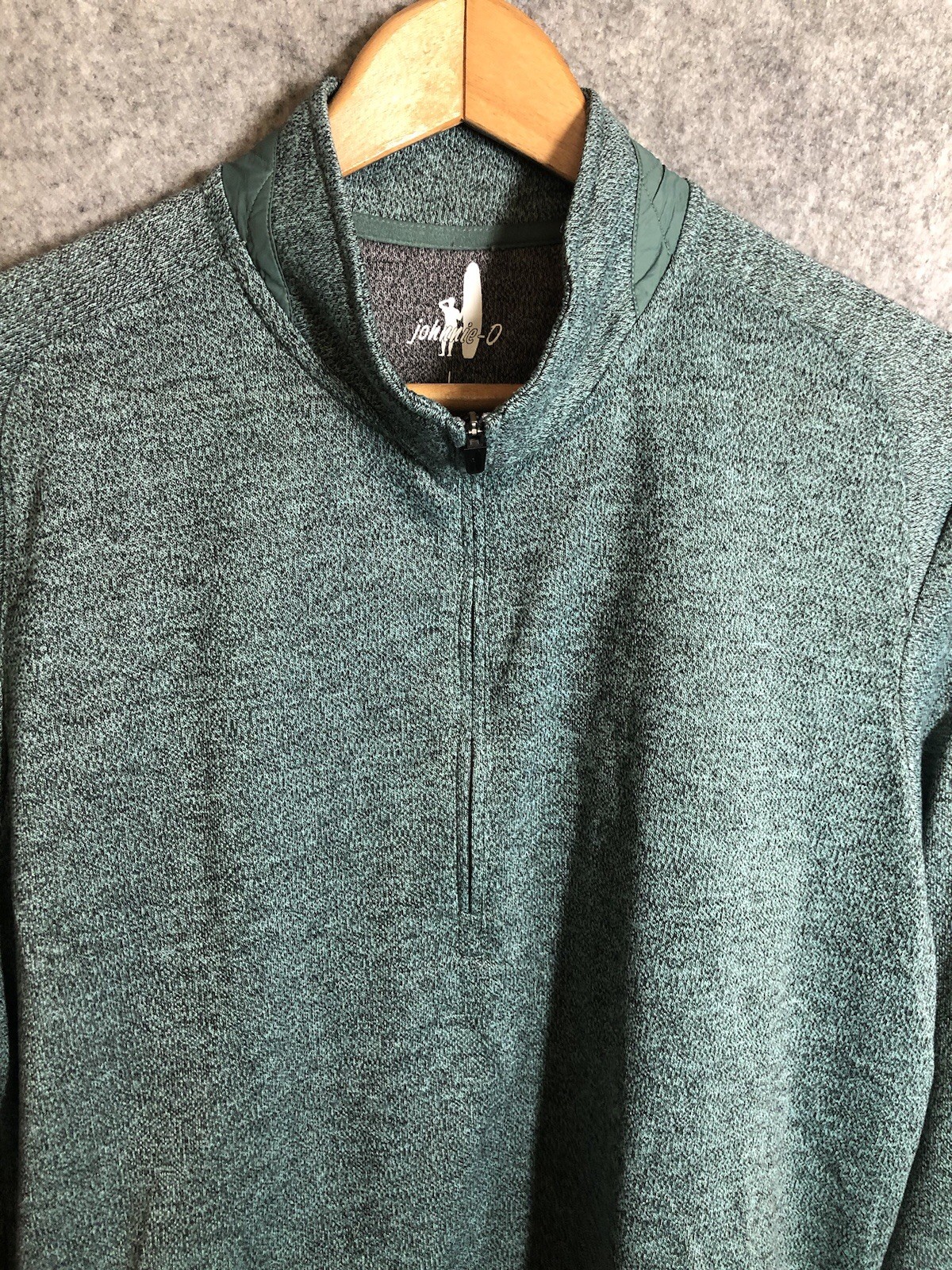 Johnny-O Shirt Mens Large Green Heather 1/4 Zip Performance Activewear Johnny-O Shirt Mens Large Green Heather 1/4 Zip Performance Activewear