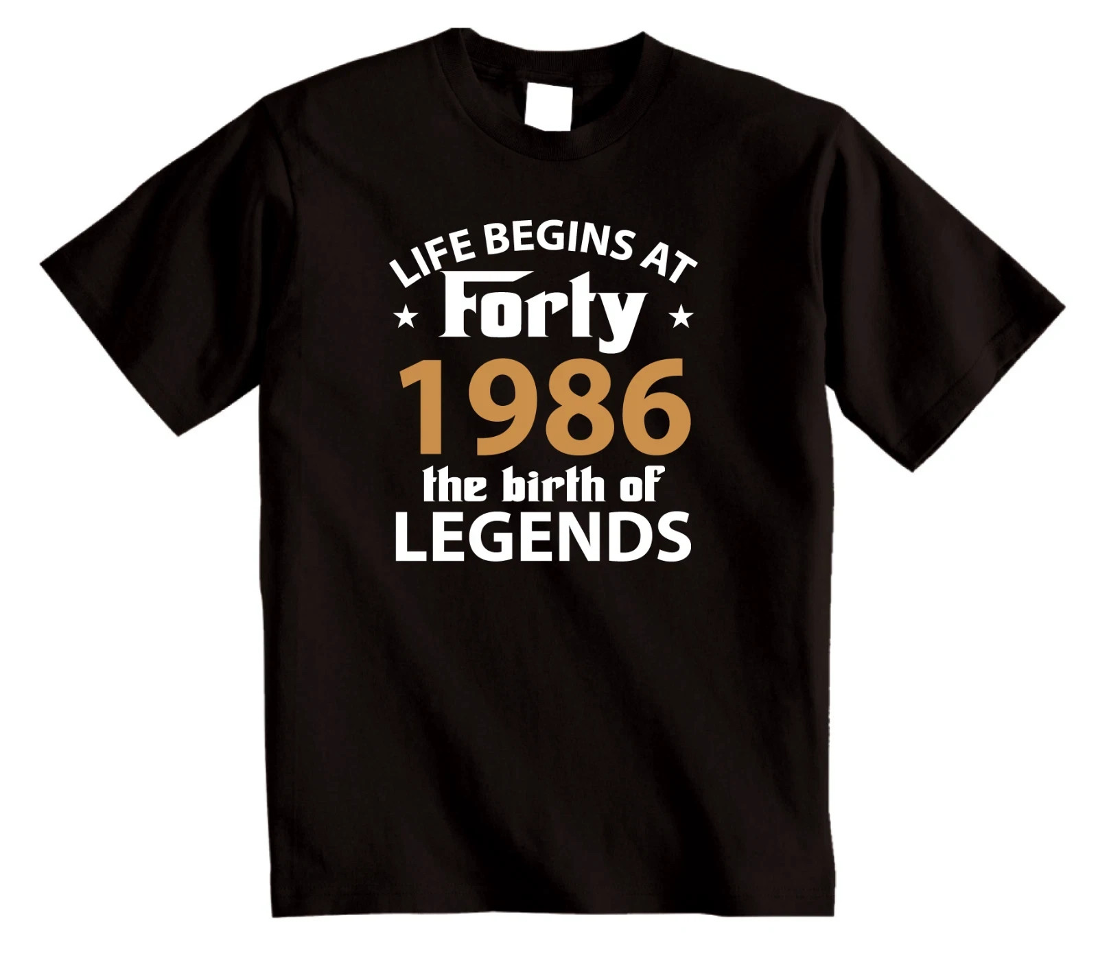40th Birthday Gift T-Shirt Life begins at FORTY 1986 Birth of Legends unisex tee