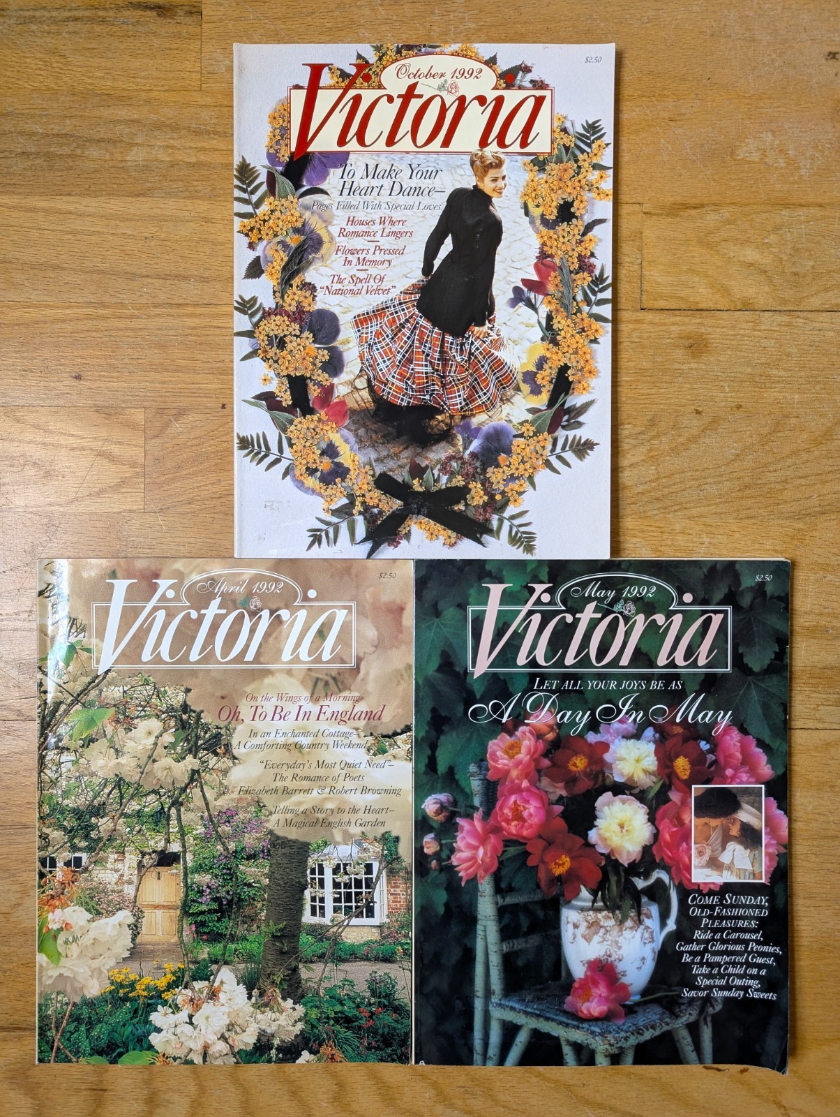 Vintage Victoria Magazines: 1992 Lot of 3: Apr May Oct 