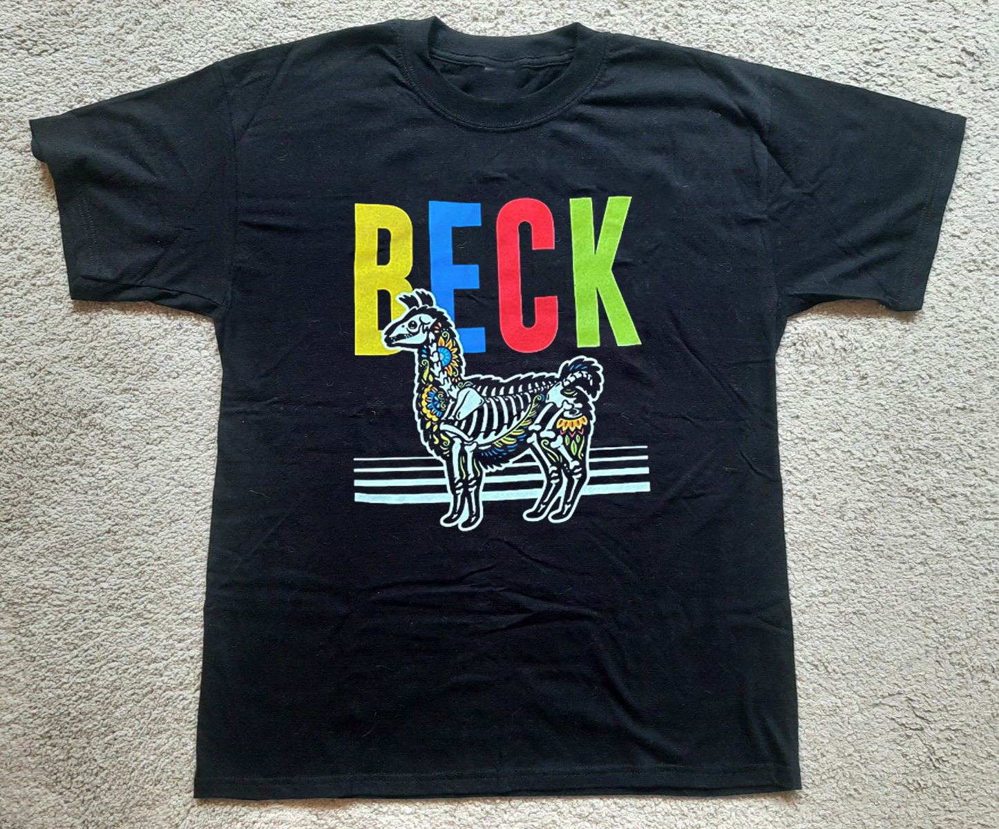 Collection BECK Band Llama Skeleton Tour Black All Size Gift Fan Shirt HH919