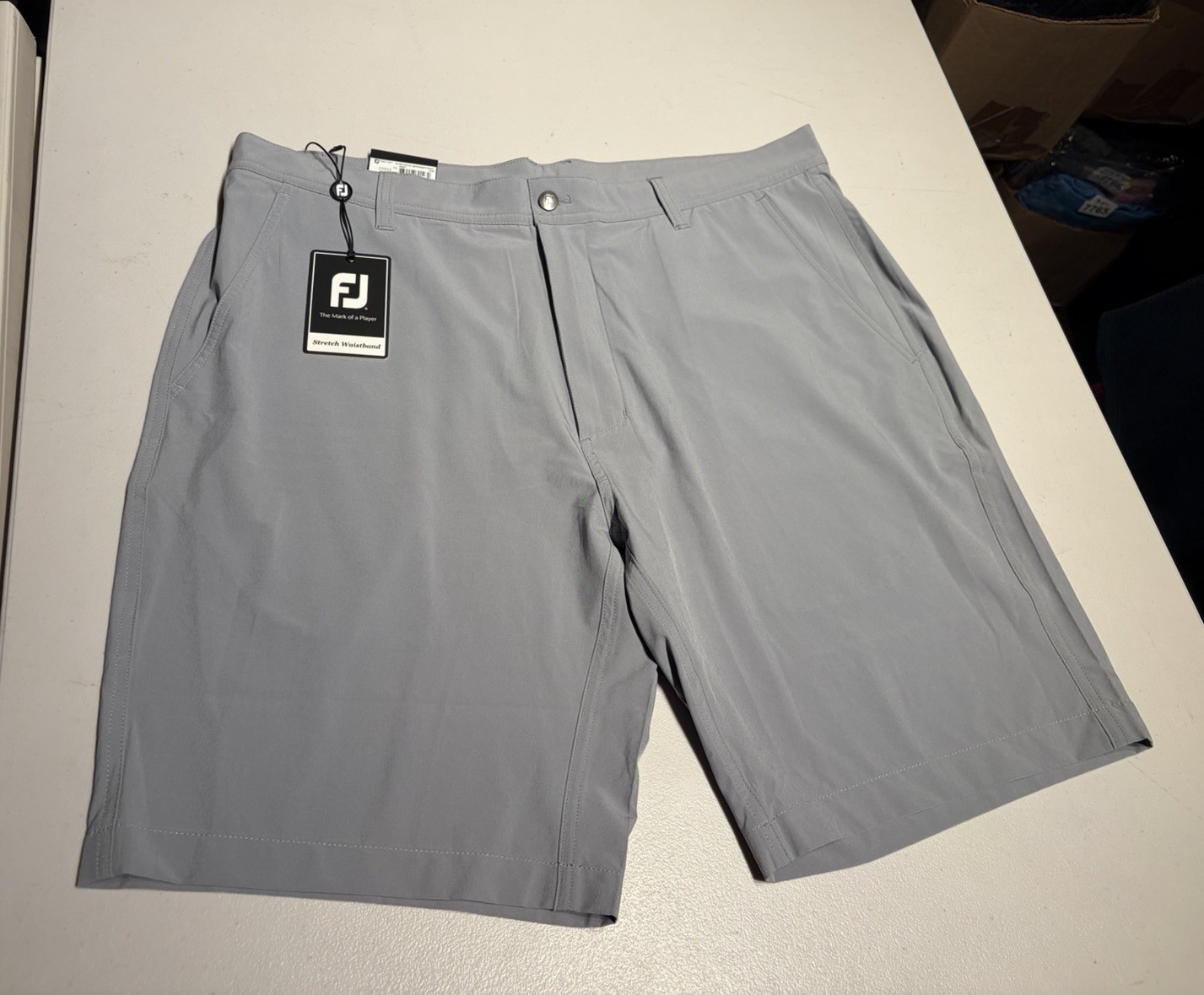 New FootJoy Shorts Men\'s 36 Gray Foot Joy Golf Performance Polyester 9.5” Inseam