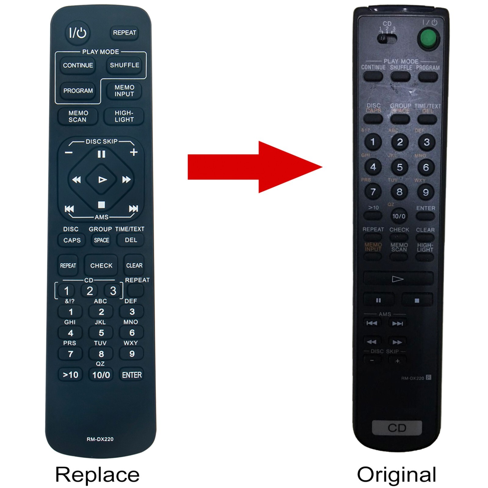 RM-DX220 Replace Remote for Sony Compact DVD Player CDP-CX220 CDP-CX230 CDPCX235 RM-DX220 Replace Remote for Sony Compact DVD Player CDP-CX220 CDP-CX230 CDPCX235