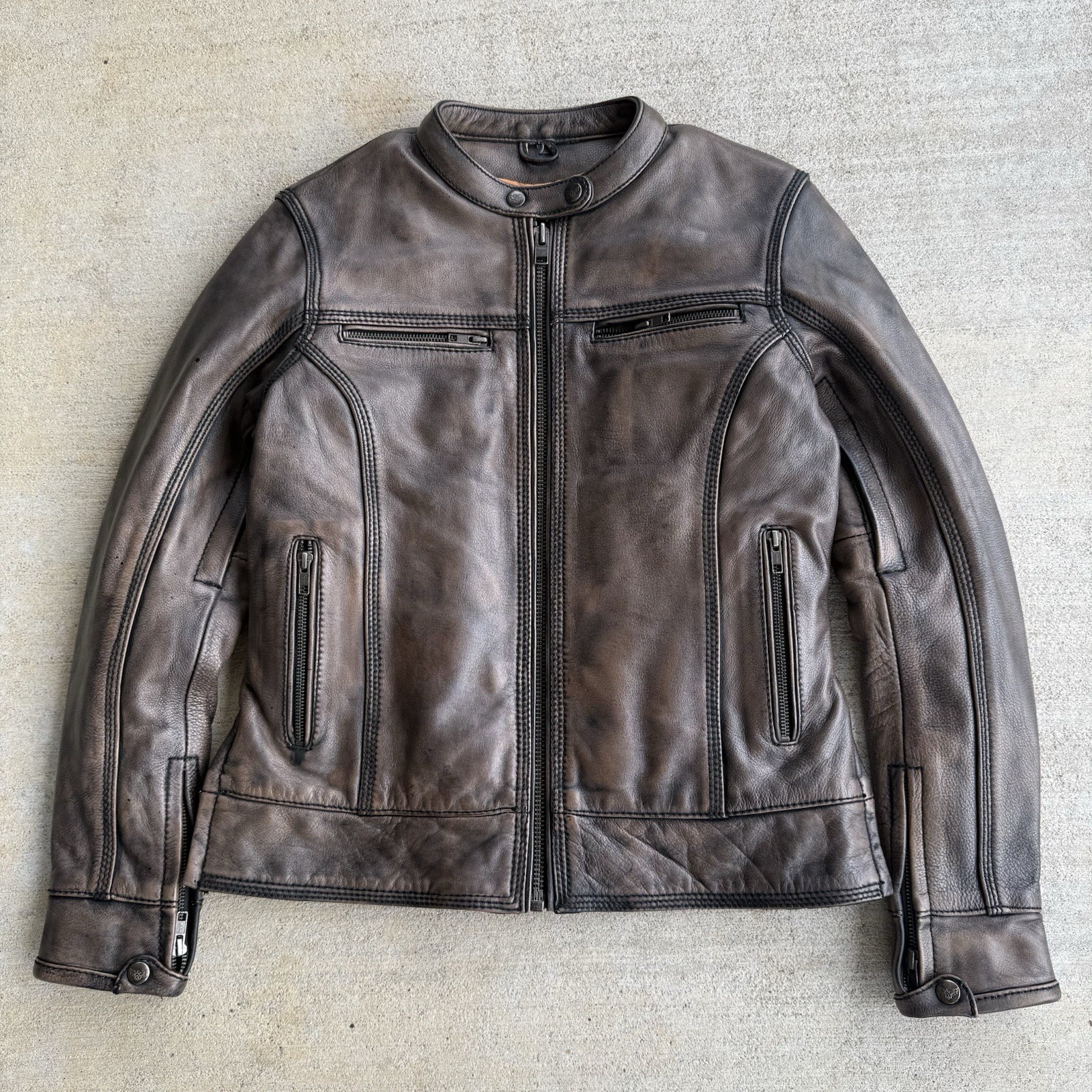 HOT LEATHERS LADIES BURNISHED BROWN LEATHER MOTORCYCLE JACKET - JKL1024 Size S HOT LEATHERS LADIES BURNISHED BROWN LEATHER MOTORCYCLE JACKET - JKL1024 Size S