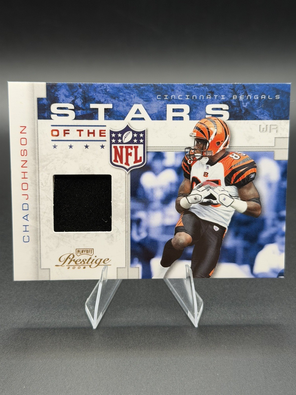 2008 PLAYOFF PRESTIGE CHAD JOHNSON STARS OF THE NFL GAME WORN PATCH SSP /25 2008 PLAYOFF PRESTIGE CHAD JOHNSON STARS OF THE NFL GAME WORN PATCH SSP /25