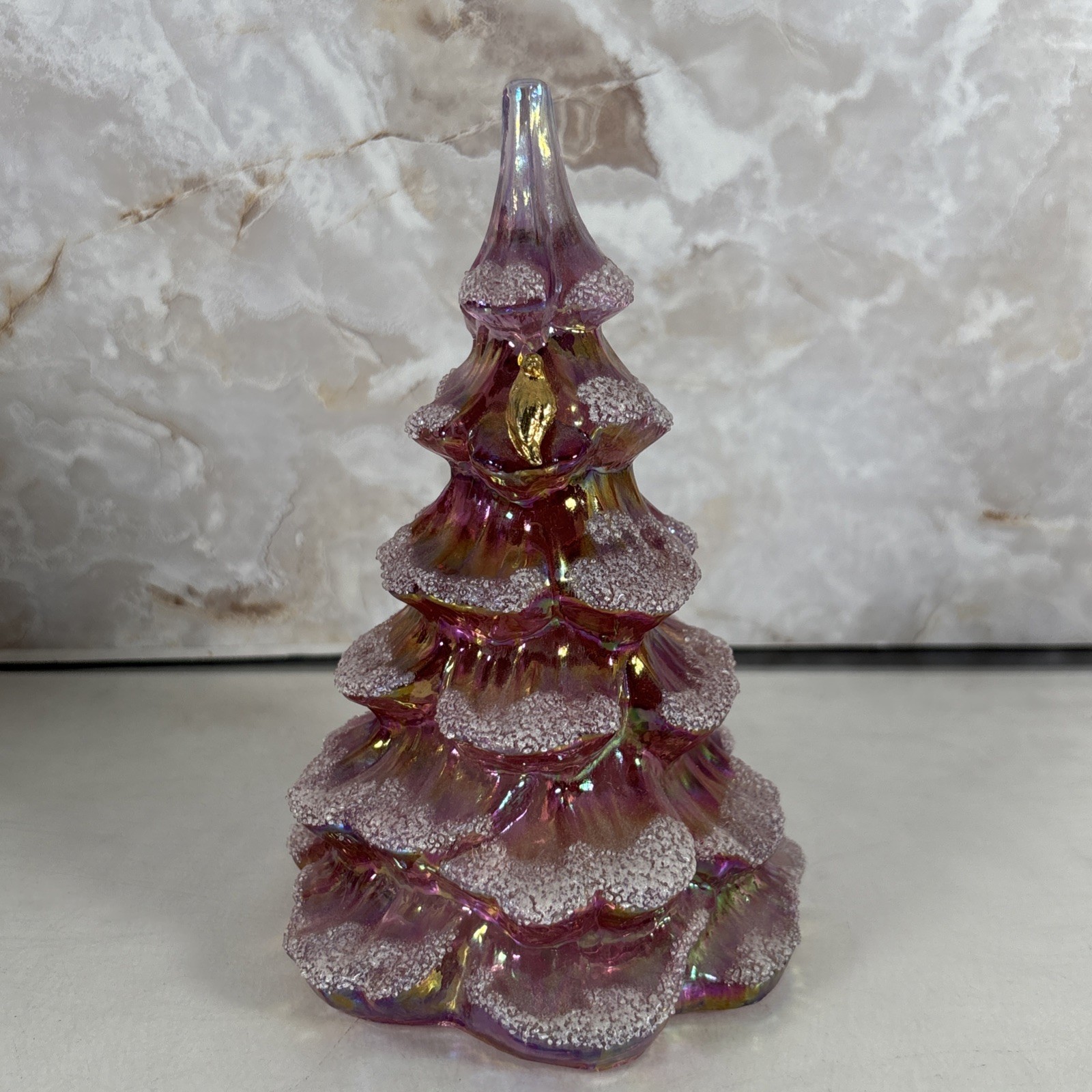 FENTON ART GLASS PINK IRIDESCENT 6.5\