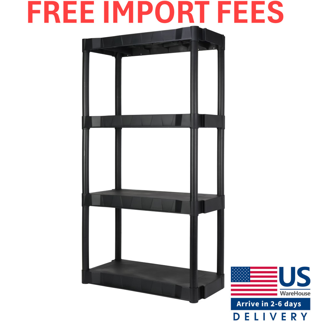Hyper Tough 4 Shelf Plastic Shelving Unit 13.88\ Hyper Tough 4 Shelf Plastic Shelving Unit 13.88\