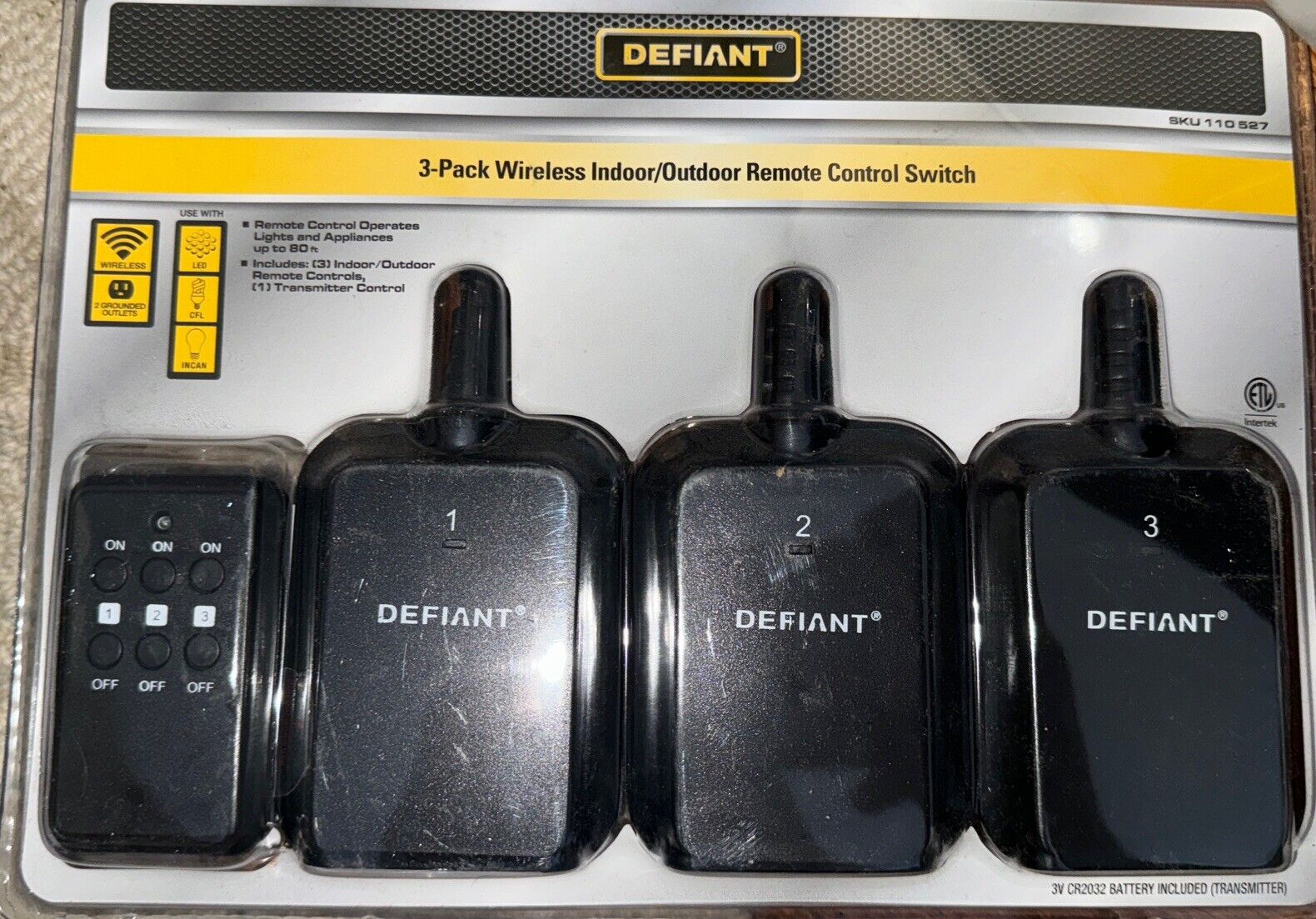 Defiant 3-Pack Wireless Indoor/Outdoor Remote Control Switch