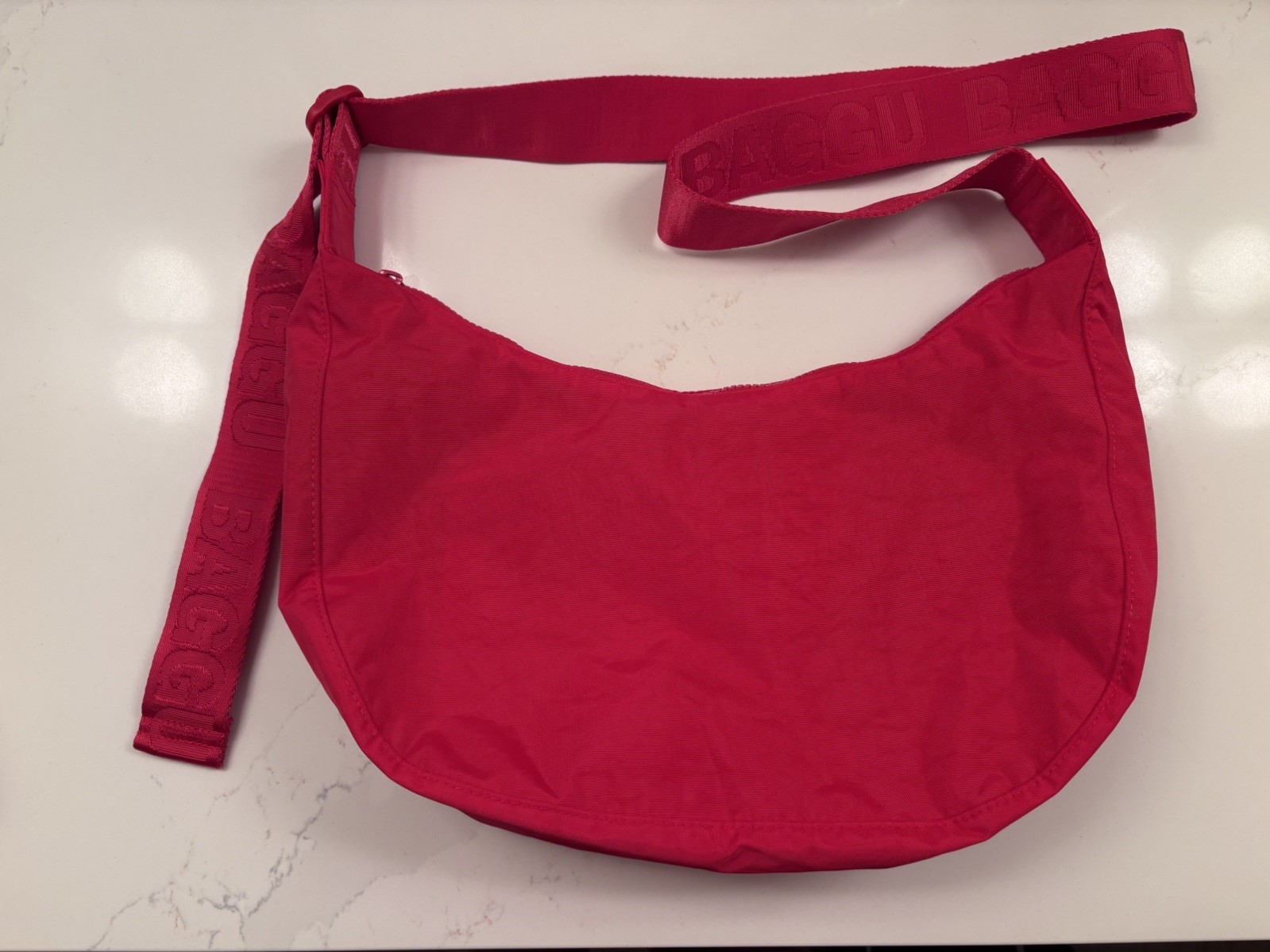 Baggu Cherry Medium Crescent Nylon Crossbody Bag