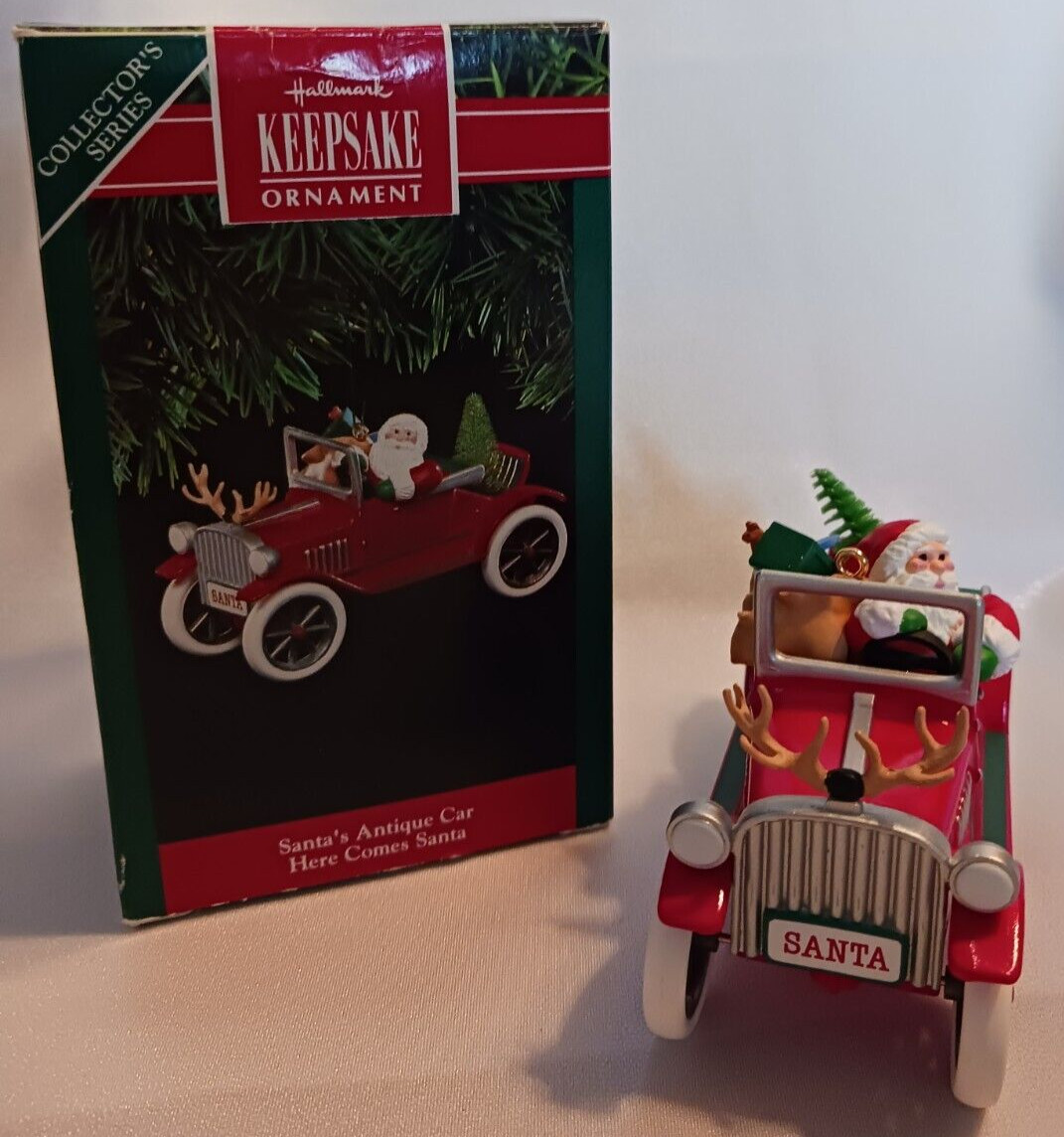 Hallmark VTG 1991 Here Comes Santa #13 Ornament; MIB; Santa\'s Antique Car Hallmark VTG 1991 Here Comes Santa #13 Ornament; MIB; Santa\'s Antique Car