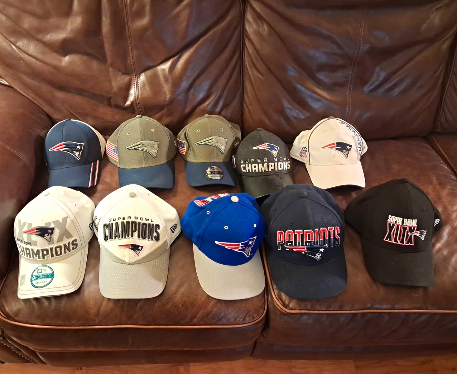 New England Patriots NFL Super Bowl XLIX Champions Hat/Cap Lot, Multicolor New England Patriots NFL Super Bowl XLIX Champions Hat/Cap Lot, Multicolor
