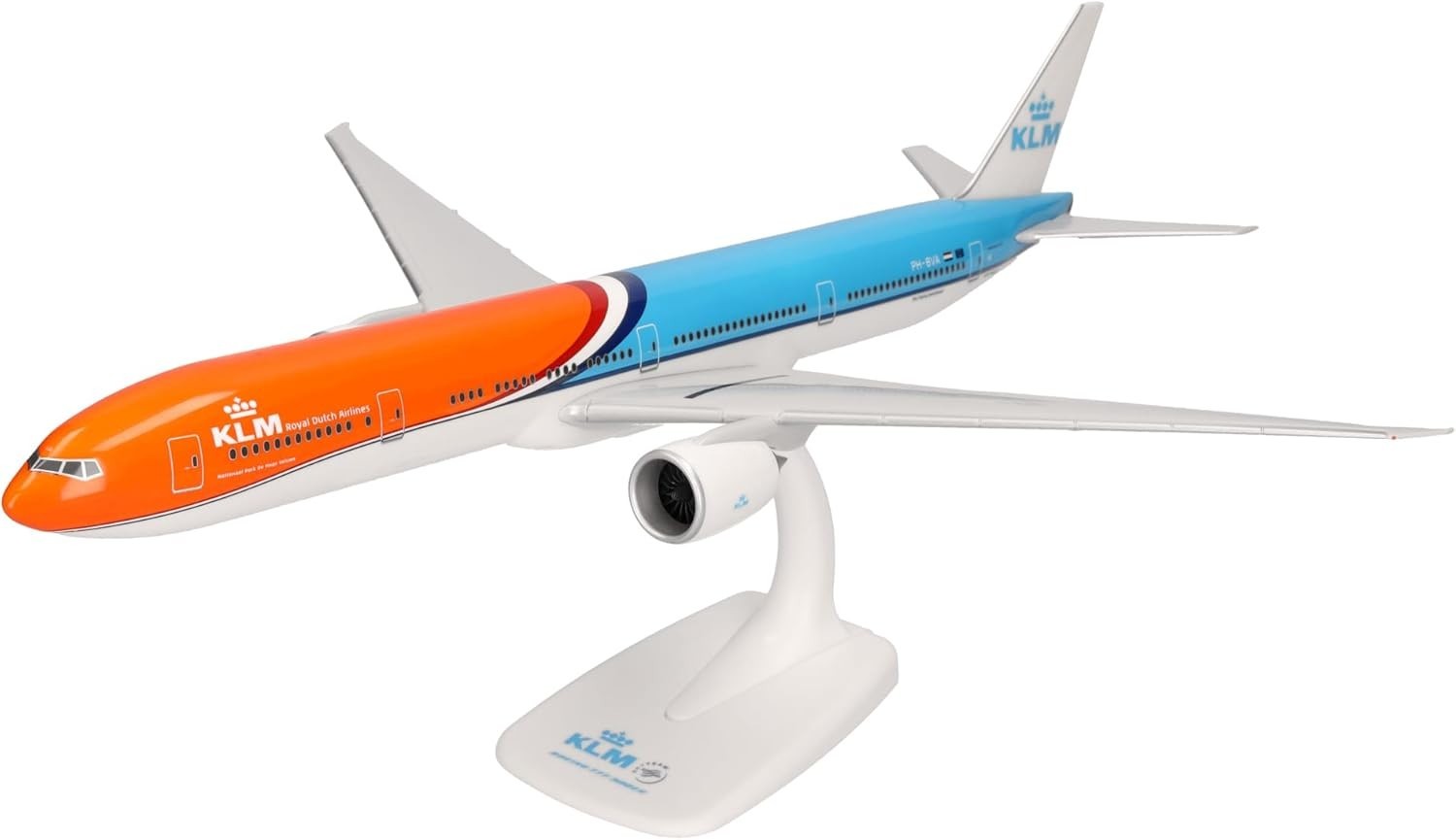 Herpa Snap-fit Airplane Model Boeing 777-300ER KLM Orange Pride on Scale of 1...