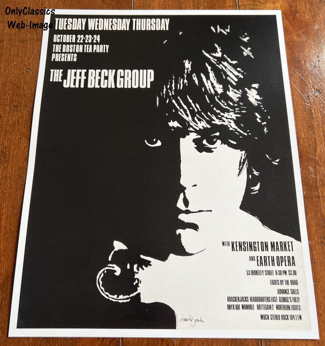 1968 The Jeff Beck Group Rod Stewart Ronnie Wood 11x14 Tea Party Concert Poster