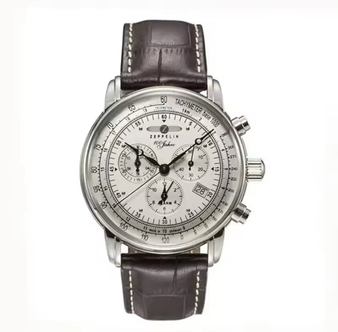 Zeppelin Airship Chronograph White Dial Brown Leather Band Men’ Quartz Watch Zeppelin Airship Chronograph White Dial Brown Leather Band Men’ Quartz Watch