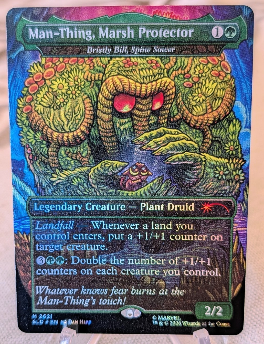 MTG Secret Lair Man-Thing, Marsh Protector / Bristly Bill, Spine Sower Foil NM MTG Secret Lair Man-Thing, Marsh Protector / Bristly Bill, Spine Sower Foil NM