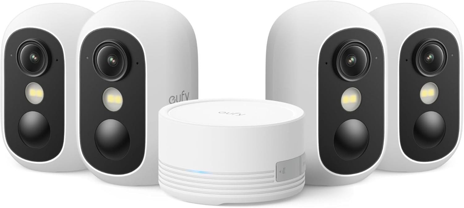eufy eufyCam C35 4-Cam Security Camera Wireless Indoor/Outdoor Night Vision IP67