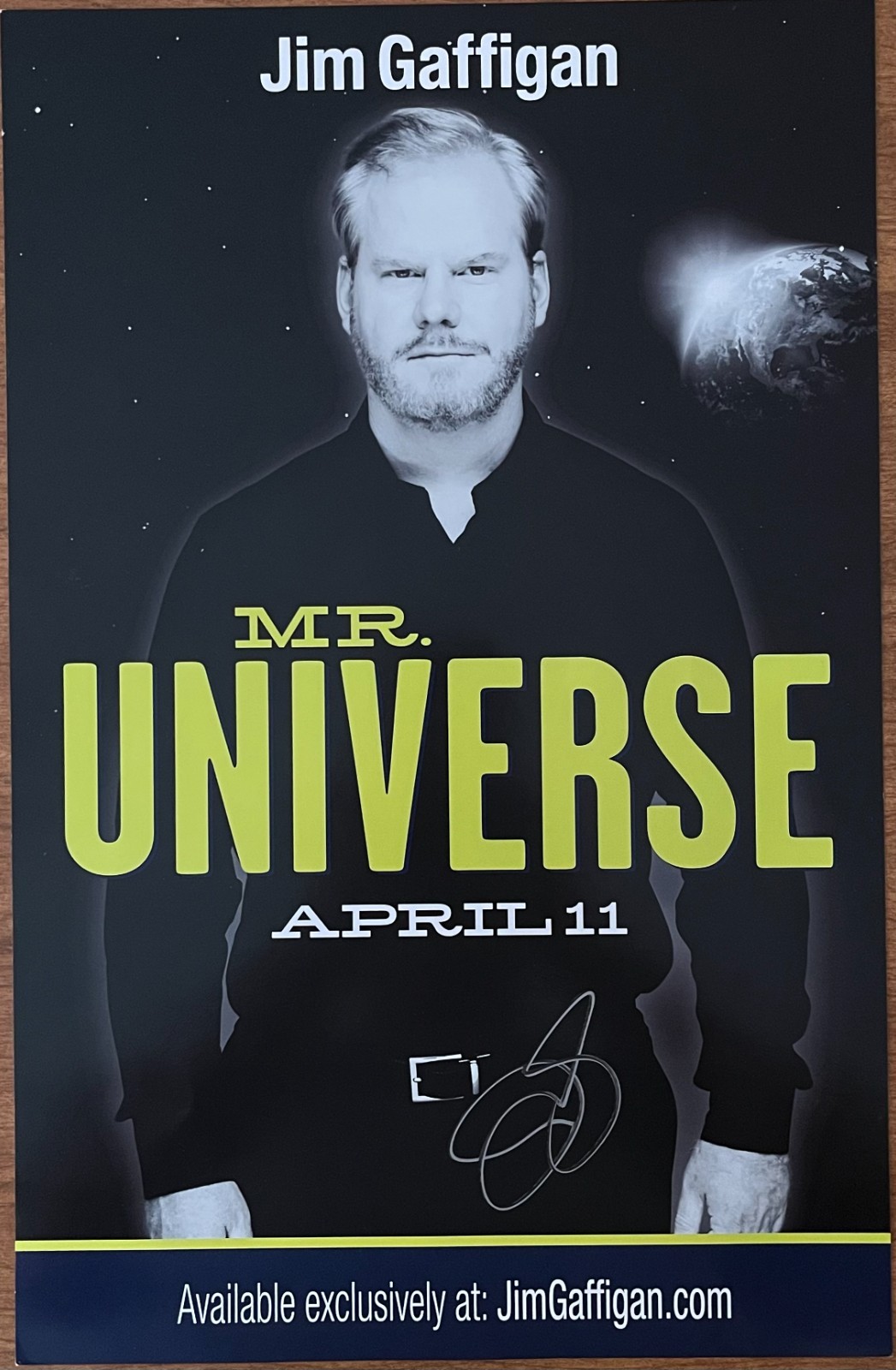 Jim Gaffigan Auto Signed Mr. Universe Comedy Poster
