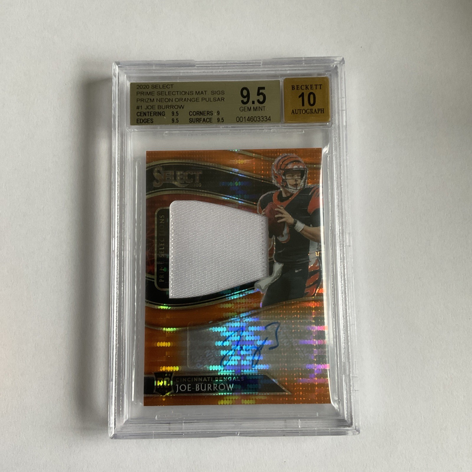 Panini 2020 Select Joe Burrow RPA Orange Pulsar /25 BGS 9.5