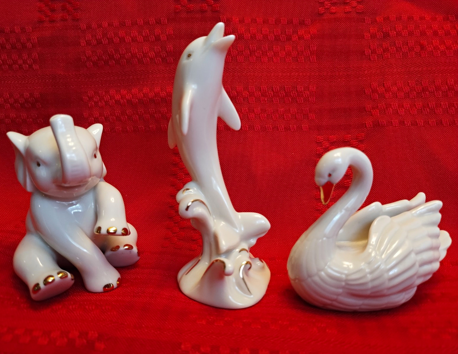 Lenox Ivory and Gold Animal Trio Vintage Lenox Ivory and Gold Animal Trio Vintage