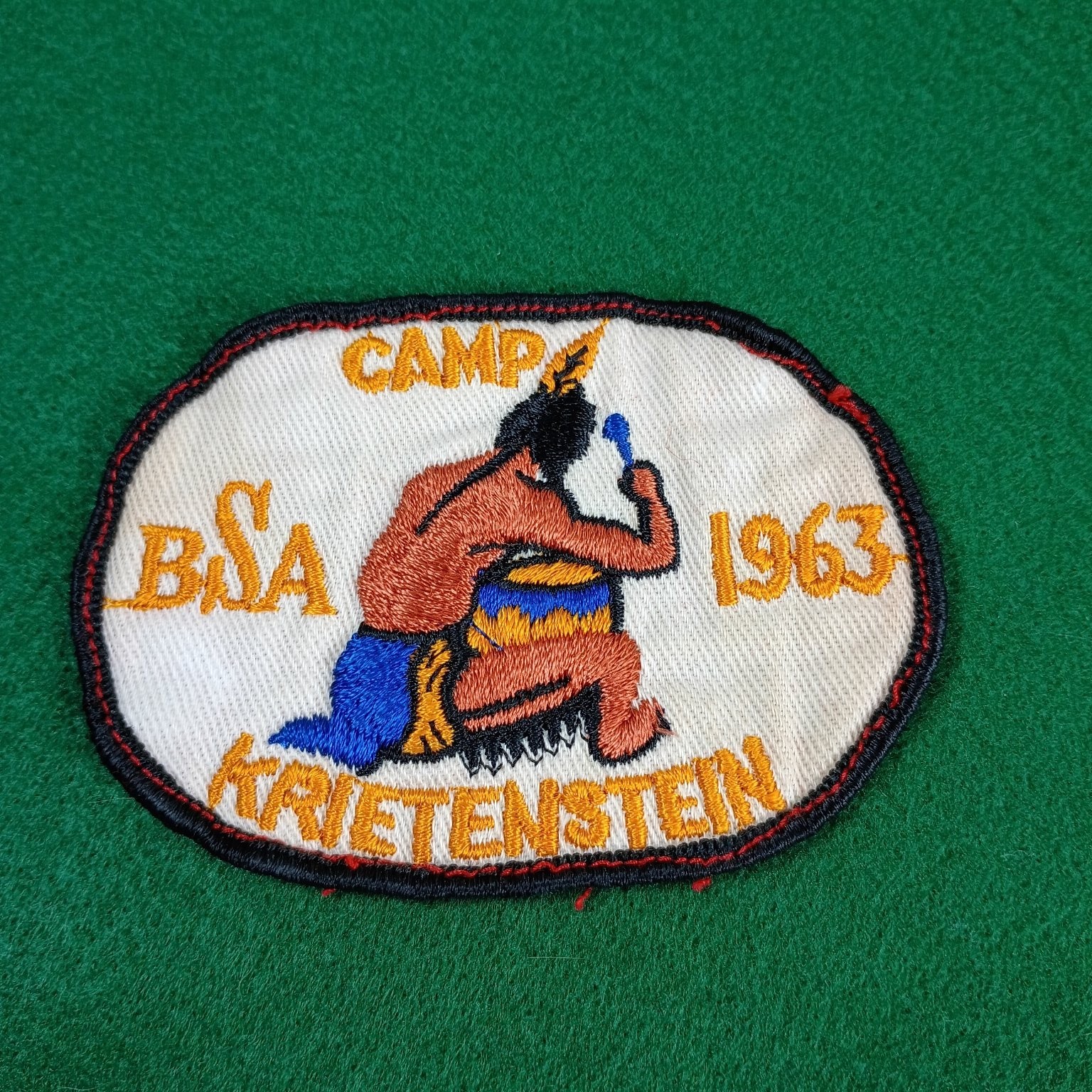 Vintage BSA Camp Krietenstein Patch 1963 Boy Scouts of America Historical