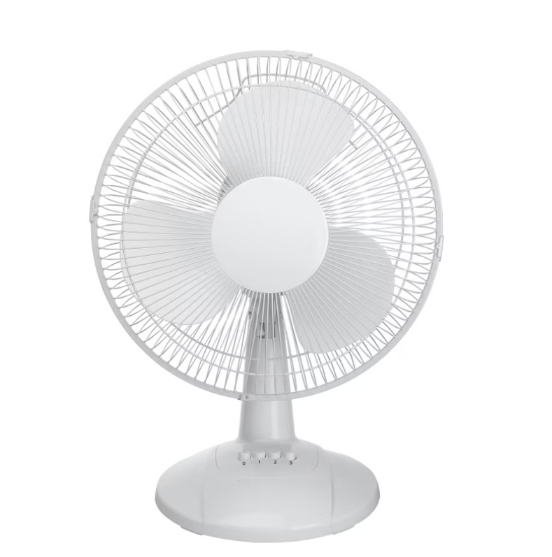 Mainstays 12-Inch White Table Fan with Adjustable Speeds and Oscillation