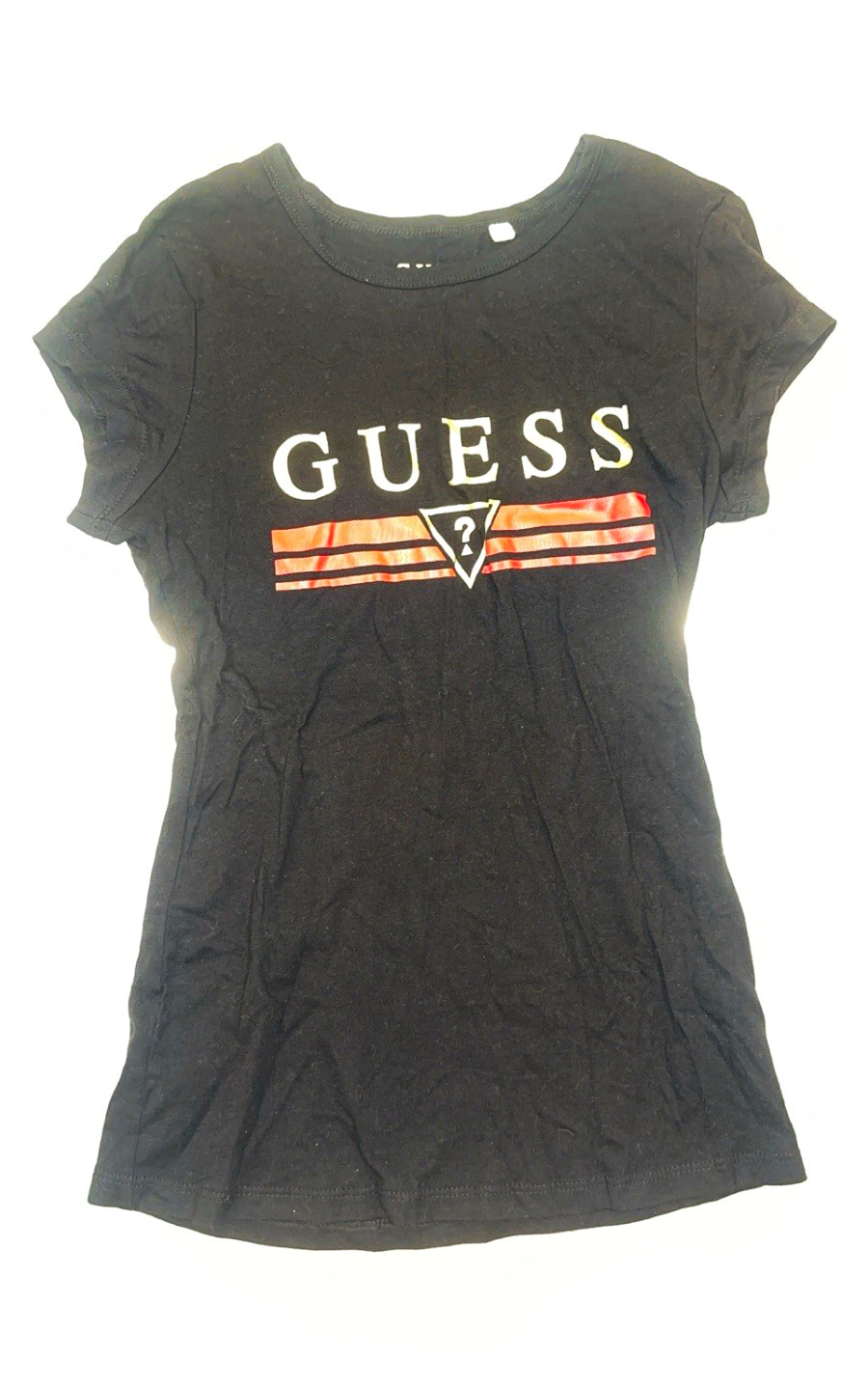 GUESS Women\'s Black Logo Crew Neck Pullover Short Sleeve T-Shirt Top Size XS GUESS Women\'s Black Logo Crew Neck Pullover Short Sleeve T-Shirt Top Size XS