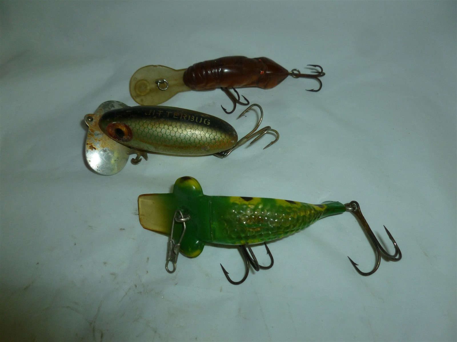 3 Vintage Usable Fishing Lures Lot W-207 3 Vintage Usable Fishing Lures Lot W-207