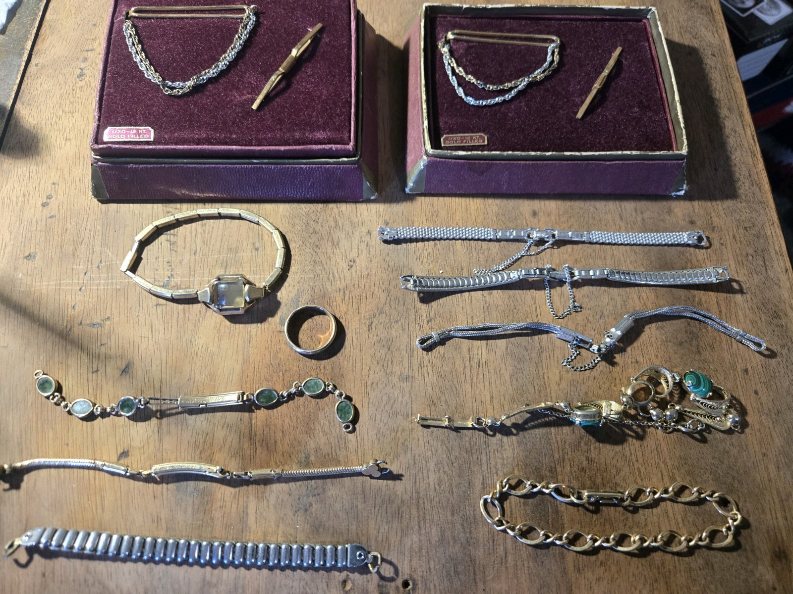 Vintage Lot of 12 - 1/10,1/ 12k GF Gold Filled BraceletS,Tie Clips,etc..
