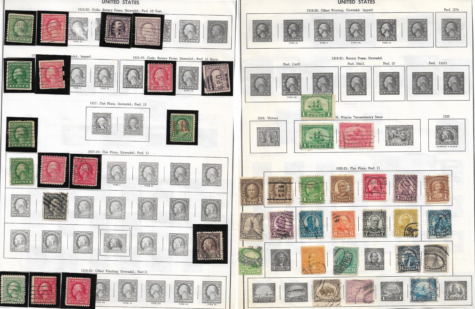 1916-1925 US ALBUM PAGE WASHINGTONS VENDING $1 FRANKLIN I.R. PRESIDENTS AND MORE 1916-1925 US ALBUM PAGE WASHINGTONS VENDING $1 FRANKLIN I.R. PRESIDENTS AND MORE