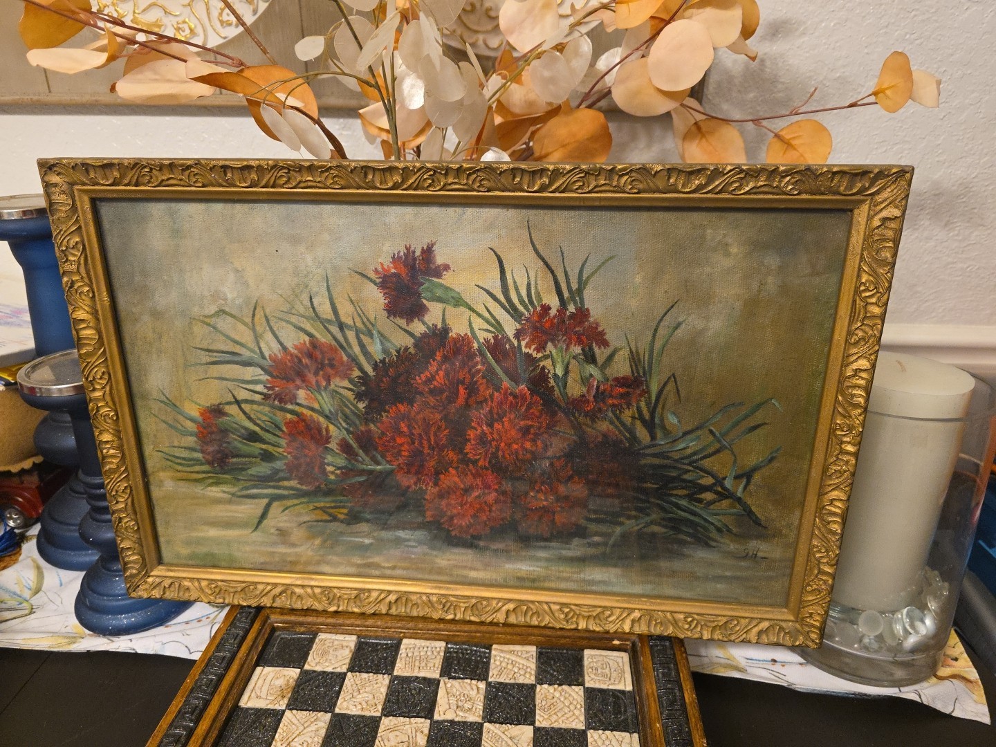 G.H Rothe Rare Signed Original Painting Red Carnation *Pre-Marriage* G.H Rothe Rare Signed Original Painting Red Carnation *Pre-Marriage*